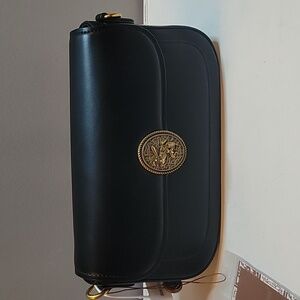 Sm Black Clutch w/2 Straps. Knight & Horse with Crystal inlay as the Clasp NWT